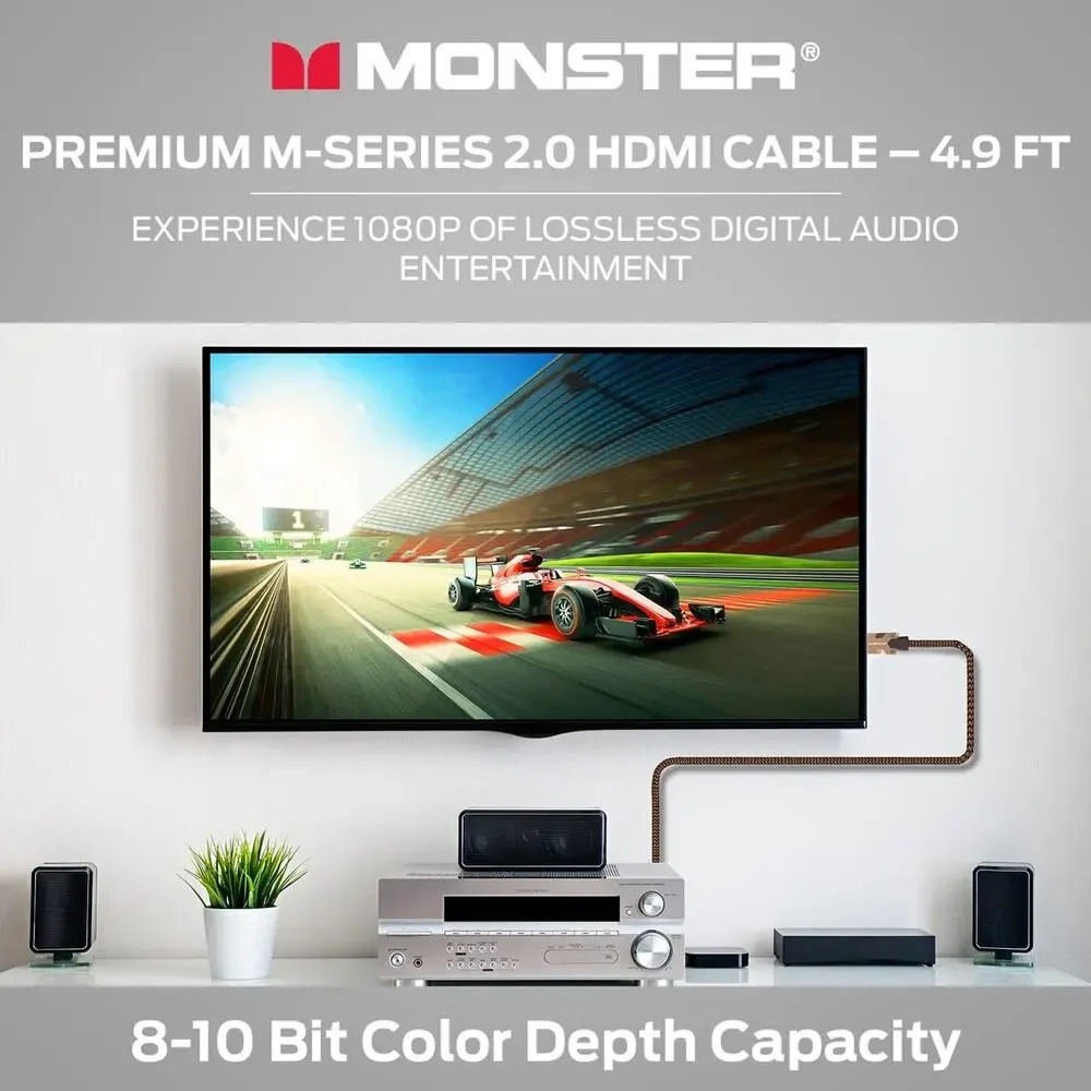 Monster HDMI Cable M-Series Certified Premium 2.0, Features 4K Ultra HD at 60Hz